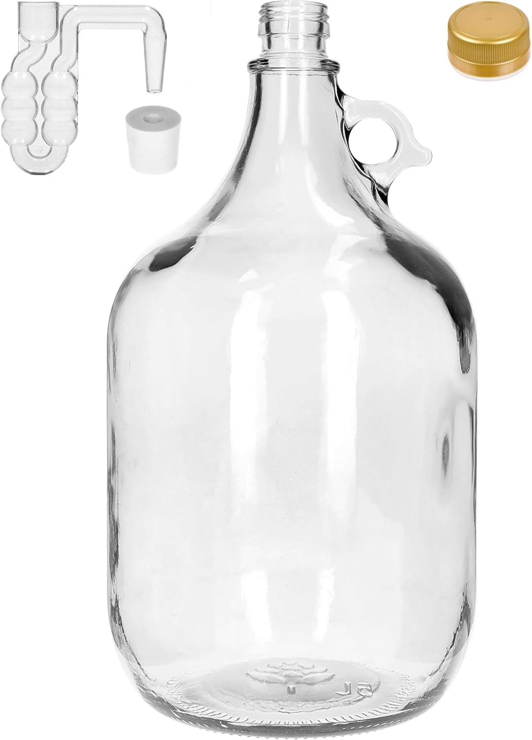 lilawelt24 4X Set 5L Flasche +Gummistopfen + Gärröhrchen Gärballon Weinballon Gärbehälter/brauen/Wei