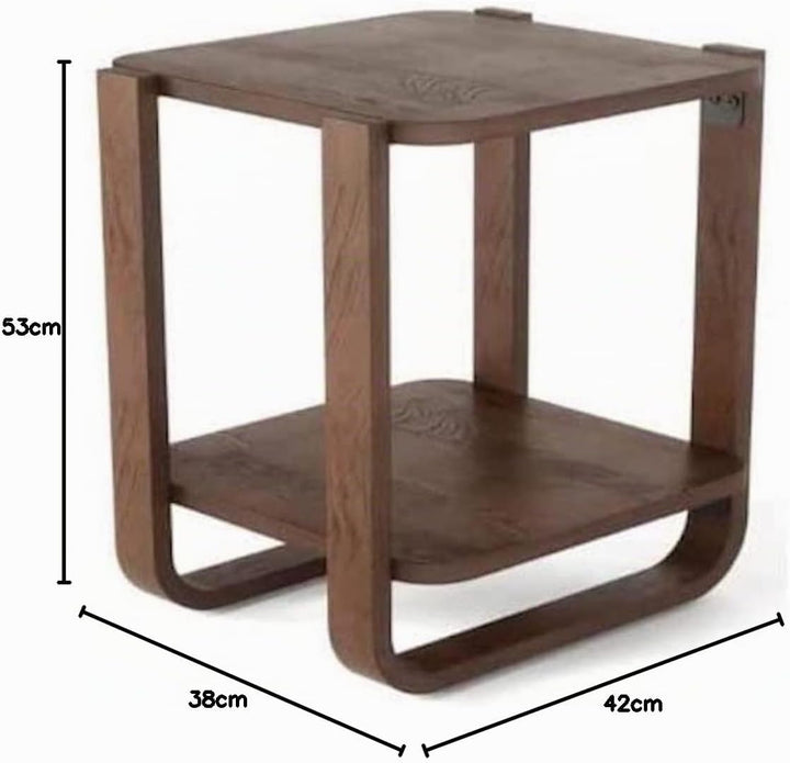 Umbra Bellwood Beistelltisch, Moderner Couchtisch und Nachttisch aus Bugholz, Walnuss Antik