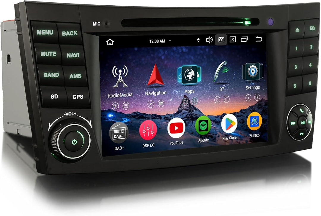 Erisin 7 Zoll 8-Kern 8GB+128GB Android 14 Autoradio Bluetooth GPS Navigation für Mercedes Benz E/CLS