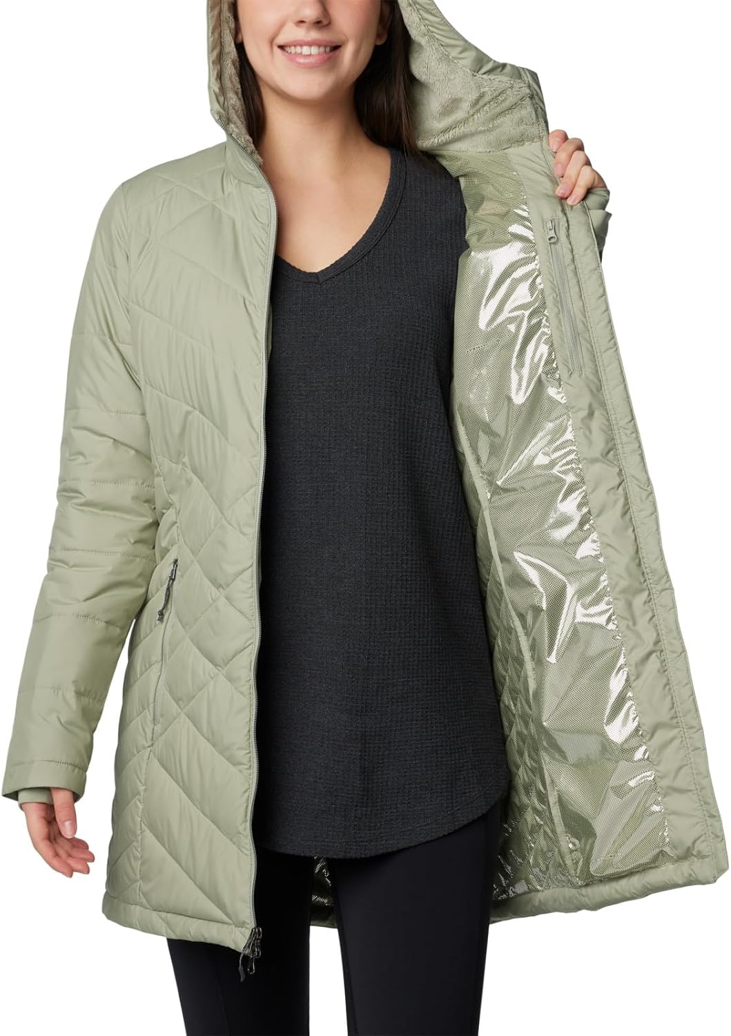 Columbia Damen First Generation Heavenly Long Hooded Jacket Heavenly Long Hooded Jacket (1er Pack) S