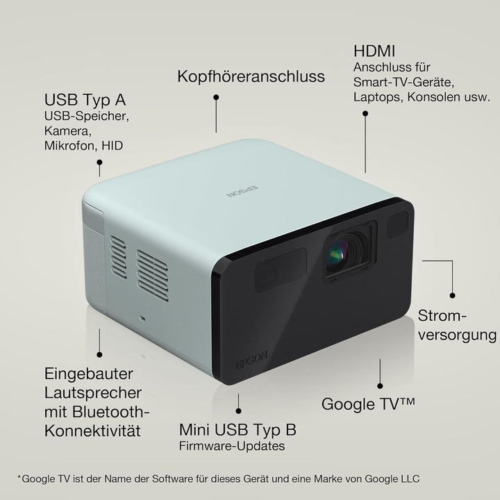 Epson EpiqVision EF-21G tragbarer Mini-Laserprojektor, Full-HD 1.080, 3LCD, 1.000 Lumen, bis zu 150-