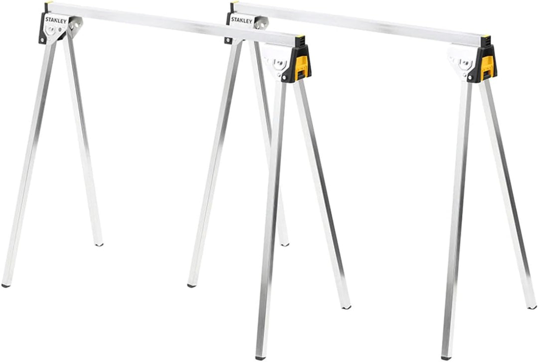Stanley STST81337-1 Unterstellbock-Paar aus Metall Höhe 736mm belastbar bis 340 kg, Silber Single, S