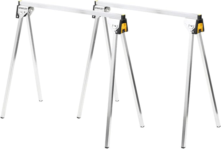 Stanley STST81337-1 Unterstellbock-Paar aus Metall Höhe 736mm belastbar bis 340 kg, Silber Single, S