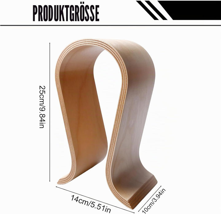 Kopfhörer Ständer Holz, Kopfhörerständer U-Form, Kopfhörer Halter Walnussholz, Universal, rutschfest