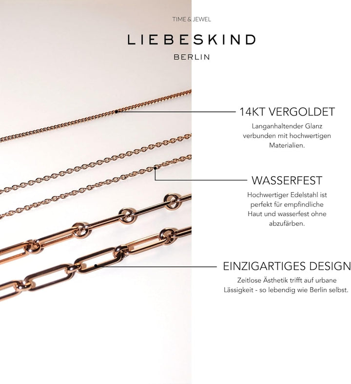 LIEBESKIND BERLIN Basic Damen Armband – Edelstahl-Armband in Silber, Gold, Roségold & Schwarz – cool