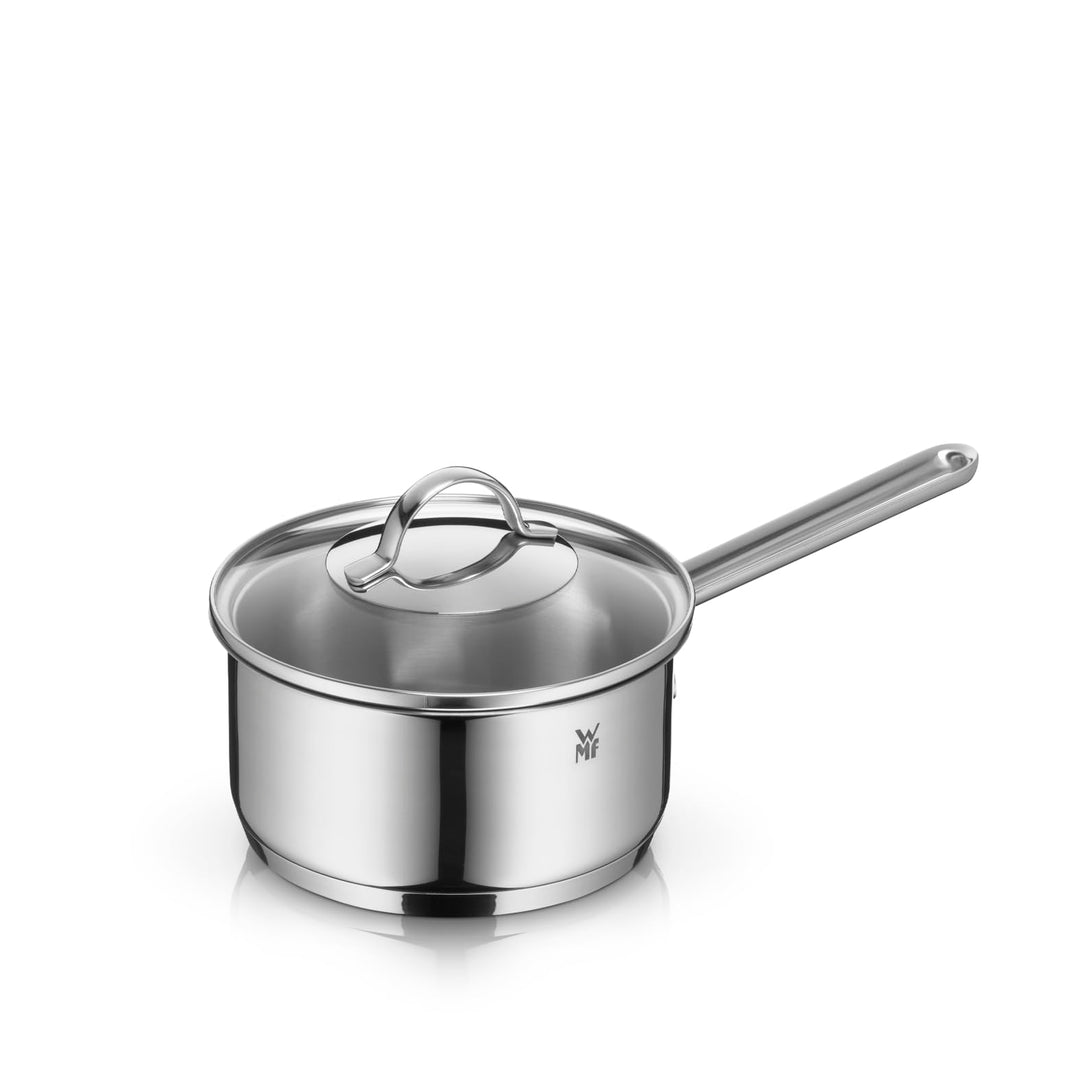 WMF Provence Plus Stielkasserolle 16cm, Glasdeckel, Kochtopf klein 1,4l, Milchtopf Induktion, Cromar
