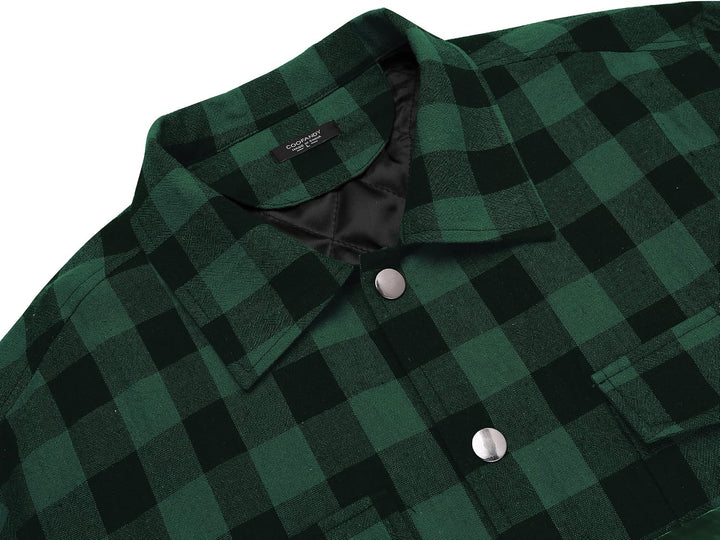 COOFANDY Herren Hemd Flanellhemd Kariert Gefüttert Holzfällerhemd Langarm Casual Button Down Winter