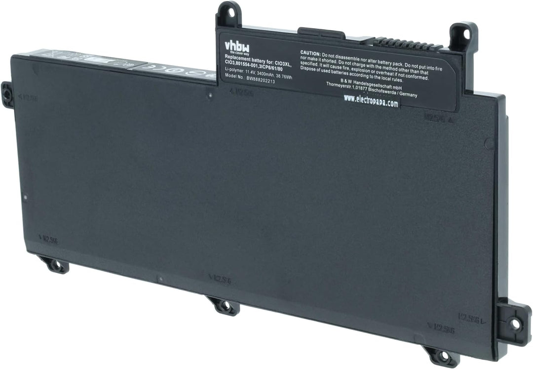 vhbw Akku kompatibel mit HP ProBook 650 G3 Z2W44ET, 650 G4, 655, 655 G2 Notebook (3400mAh, 11,4V, Li