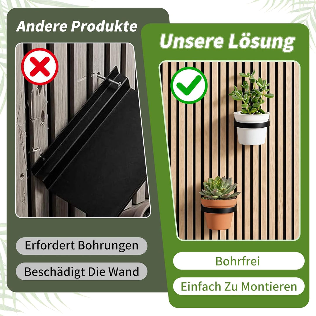 Hysagtek Akustikpaneele Zubehör - 2 Stück Akustikpaneele Pflanzenhalter Ohne Bohren, Pflanztopfhalte