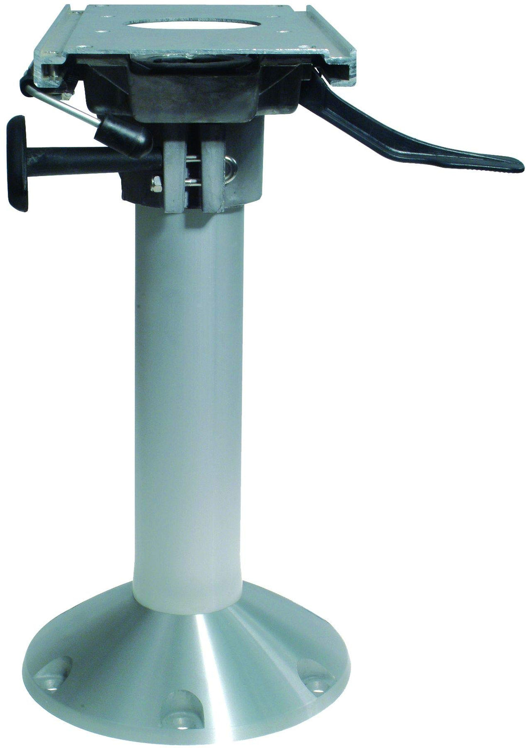 Aluminium Mainstay Heavy Duty Stuhlfuss (360º drehbar + Lock) mit Schlitten, Basis Ø229mm Bootsstuhl
