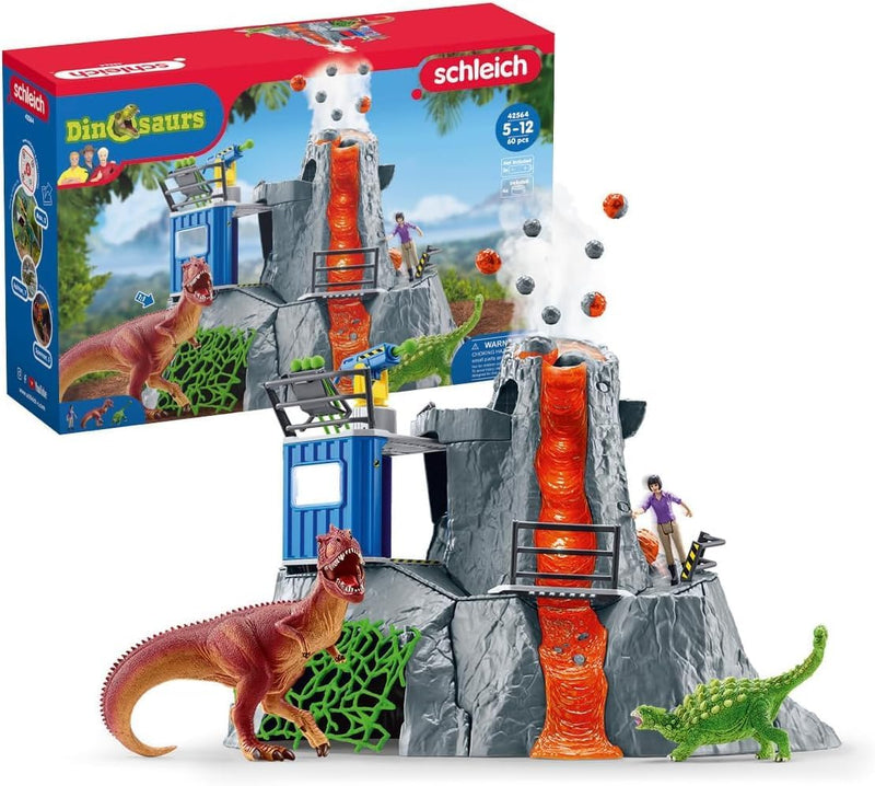 schleich 42564 Grosse Vulkan Expedition, für Kinder ab 5-12 Jahren, DINOSAURS - Spielset Single neue