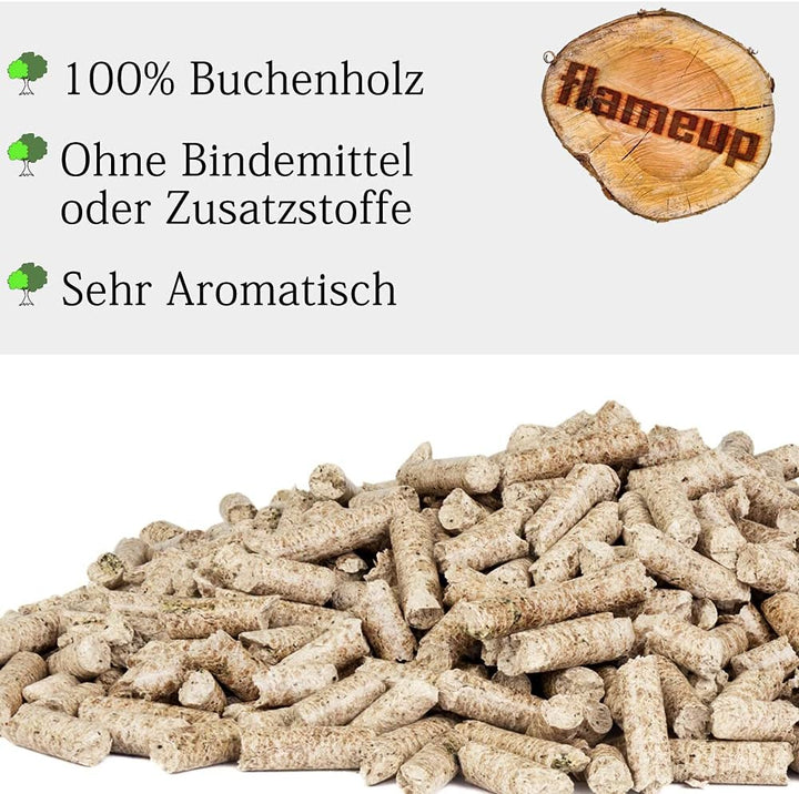 Buche Pellets 15 kg Grill Smoker Holz Pizzaofen BBQ Pellet Outdoor Ofen Grillen Chunks Holzpellets G