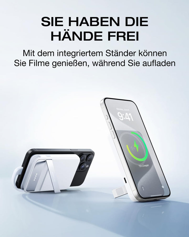 EF ECOFLOW Qi2 Magsafe Powerbank 5000mAh 30W mit USB-C-Kabel, Magnetische Power Bank Wireless Kabell