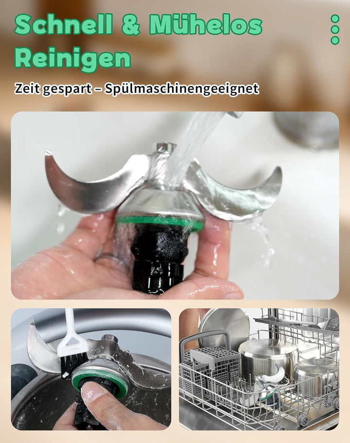 Teigmesser für Thermomix TM6 TM5 TM7– Edelstahl Teigmischmesser Mixmesser Ersatzteile mit Dichtring