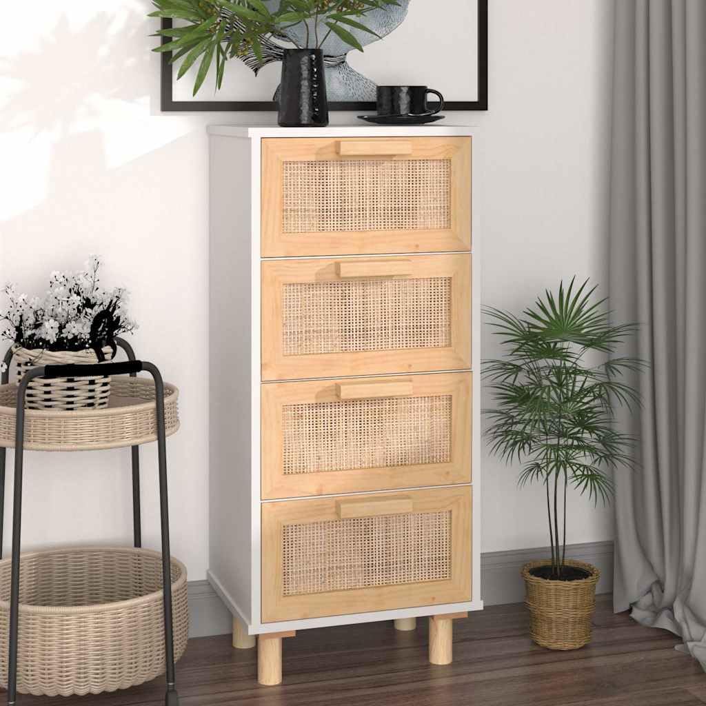 vidaXL Sideboard mit Schubladen Schrank Anrichte Beistellschrank Kommode Schubladenschrank Weiss 40x
