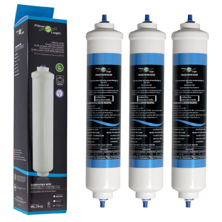 FilterLogic FFL-191X | 3er Pack externer Wasserfilter ersetzt HAIER 0060823485A Filter für Side by S