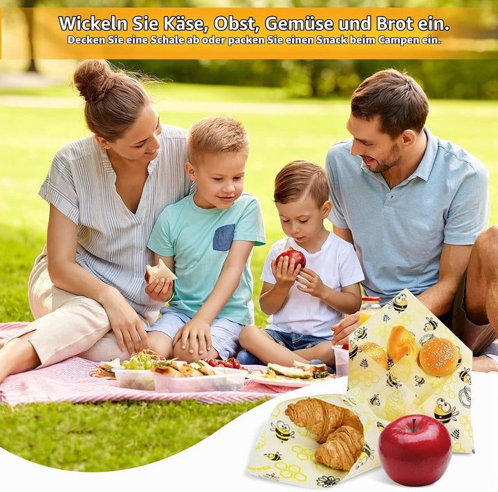 JOYBOY Bienenwachstücher,Bienenwachs-Wraps,Wiederverwendbare Bienenwachs Wraps Set aus 100*33 Wachsp
