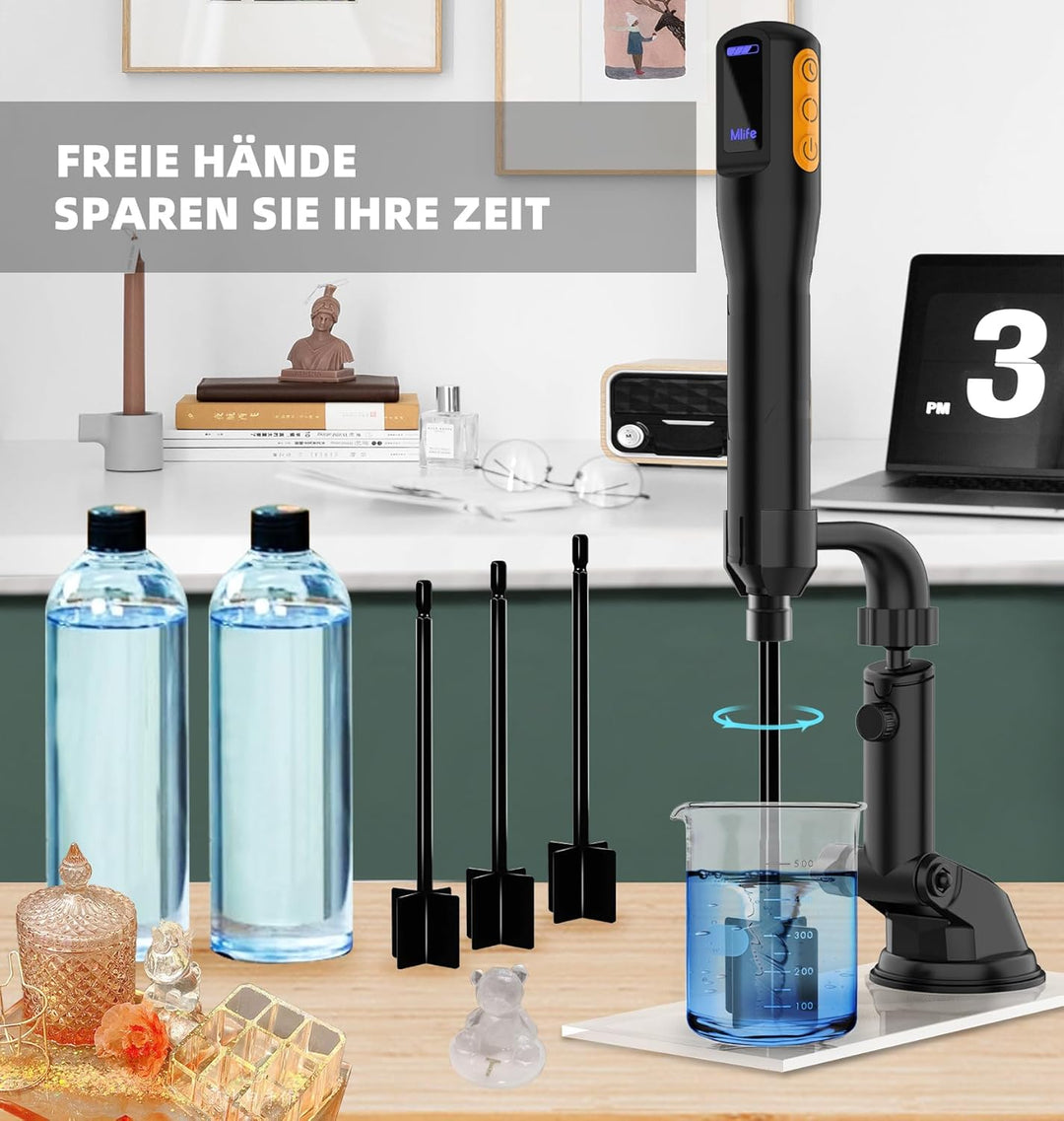 Mlife Upgraded Resin Mixer, Epoxy Resin Electric Stirrer, Paint Mixer & Timed Epoxy Resin Mixer for