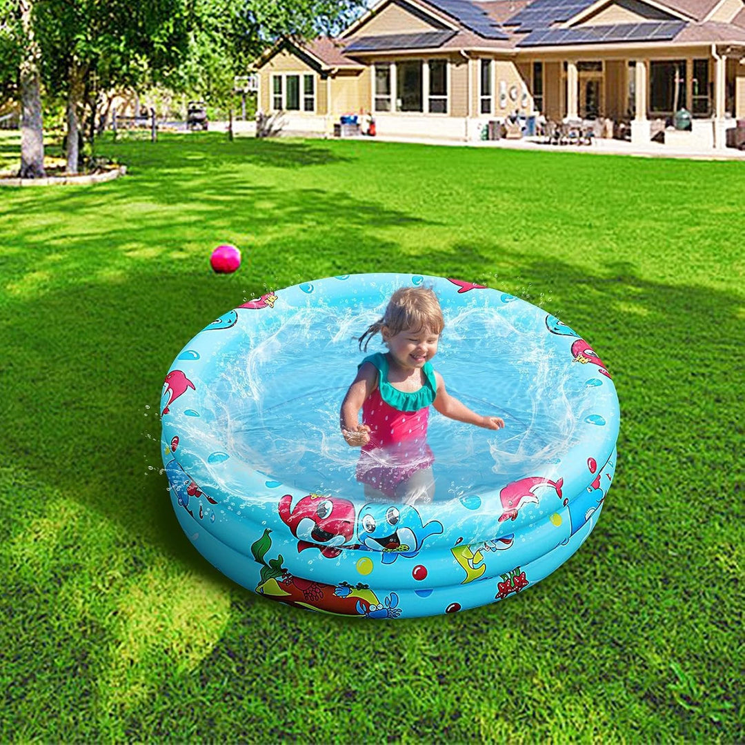 Kinderpool | 90 cm aufblasbares rundes Spielbecken,Gartenpool für Kinder | für, See, Park, Hof, Outd