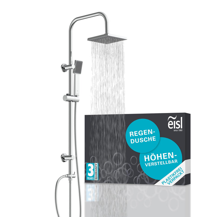 EISL EASY ENERGY Duschset, Duschsäule 2 in 1 mit grosser Regendusche (176 x 176 mm) und Handbrause,