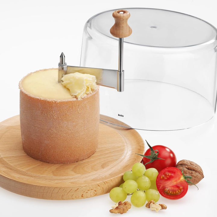 kela Käsehobel rund mit Haube 16 x Ø 22cm, Käseschaber, Girolle, Schokoladenhobel, PLANUM, Buchenhol