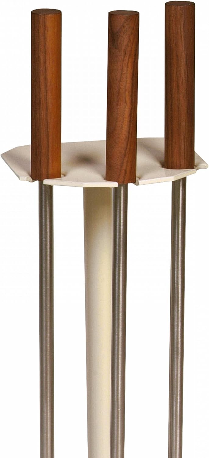 raik 21.02.945.2 Kaminbesteck, 3-teilig, Edelstahl, elfenbeinfarbig, 62cm