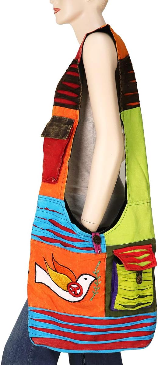 Bohemian Hippie Crossbody Umhängetasche Sling Slouch Hobo Baumwolle Handgefertigte Verschiedene Must
