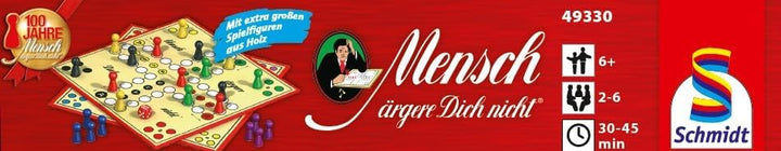 Schmidt Spiele 49330 Classic Line, Mensch ärgere Dich Nicht, mit extra grossen Spielfiguren aus Holz