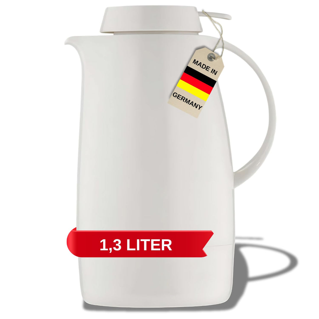 Helios Servitherm Kunststoff-Isolierkanne, weiss, 1,3 Liter 1,3 Liter Weiss, 1,3 Liter Weiss