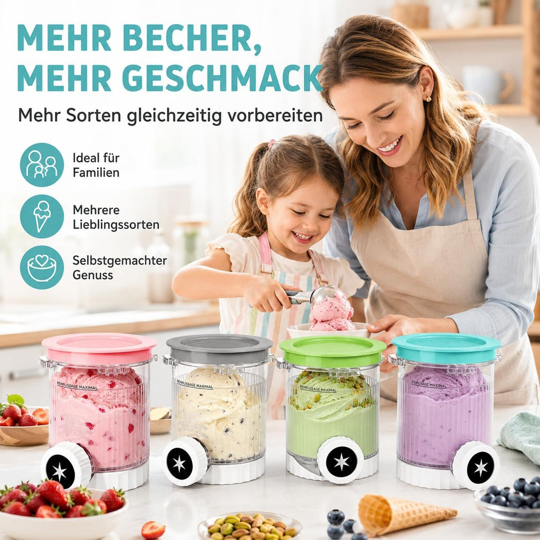 2er Pack Ninja Swirl Creami Eisbehälter | 480 ml Gefrierbehälter für NC700 & NC701EU Serie | Mit int