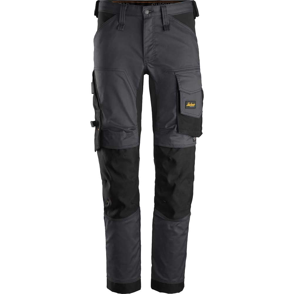 Snickers Workwear Unisex Pantalones Elásticos Gris Acero-Negro Talla AllroundWork Elastische Hose, G