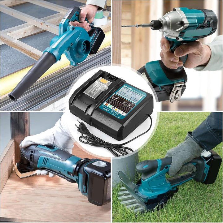 ASUNCELL 3.5A DC18RC Schnellladegerät Kompatibel mit Makita 14,4V-18V Li-Ion Ersatzakku BL1815 BL183