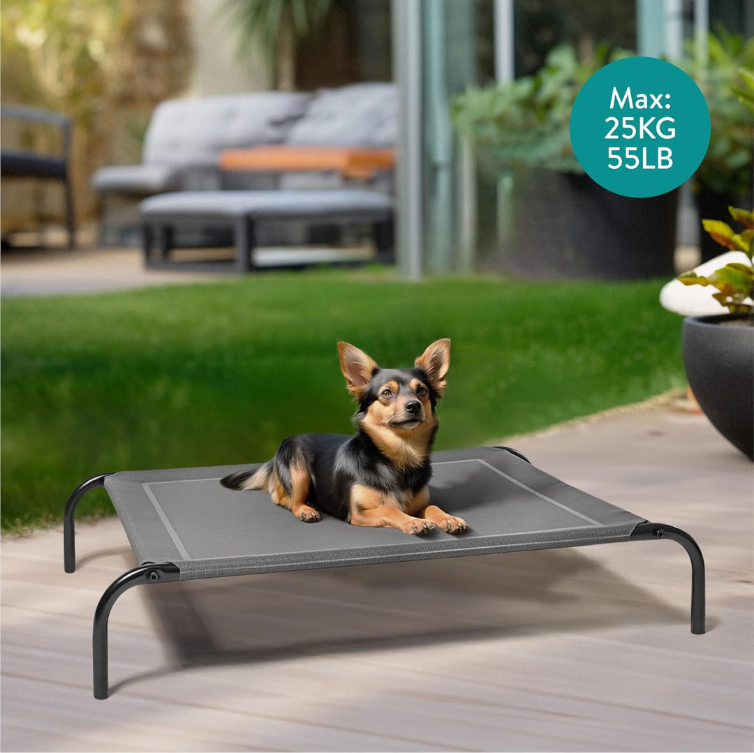 Navaris erhöhtes Hundebett mit Kühlungseffekt 90x64x20cm - Outdoor Hundeliege für Katzen und mittelg
