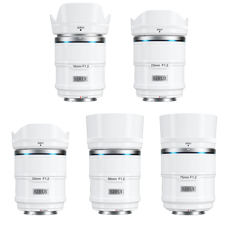 SIRUI Sniper 16mm 23mm 33mm 56mm 75mm Autofokus-Objektiv-Set, F1.2 Weitwinkel APS-C Kameraobjektiv,