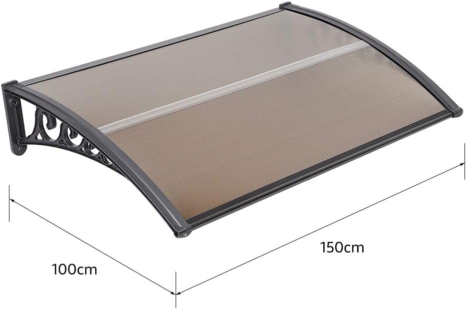 Vordach für Haustür, Überdachung Haustür aus Aluminium und Kompletten Polycarbonat-Hohlkammerplatte,