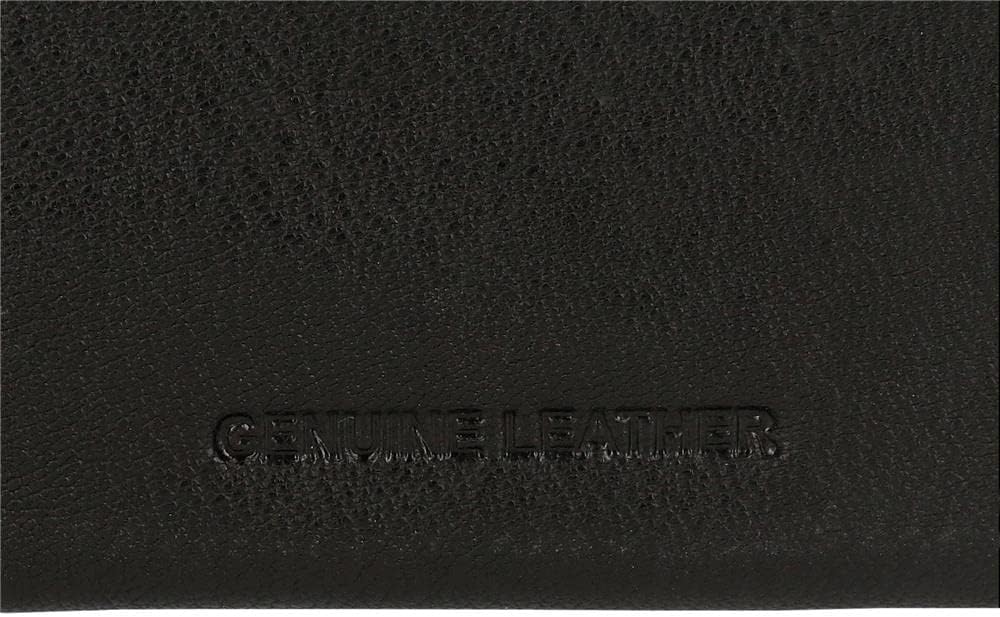 Adept Alan Horizontale Geldbörse mit Klickverschluss Schwarz 11 x 8,5 x 1 cm Leder, Schwarz , Querta