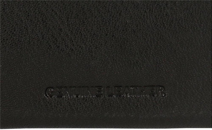 Adept Alan Horizontale Geldbörse mit Klickverschluss Schwarz 11 x 8,5 x 1 cm Leder, Schwarz , Querta