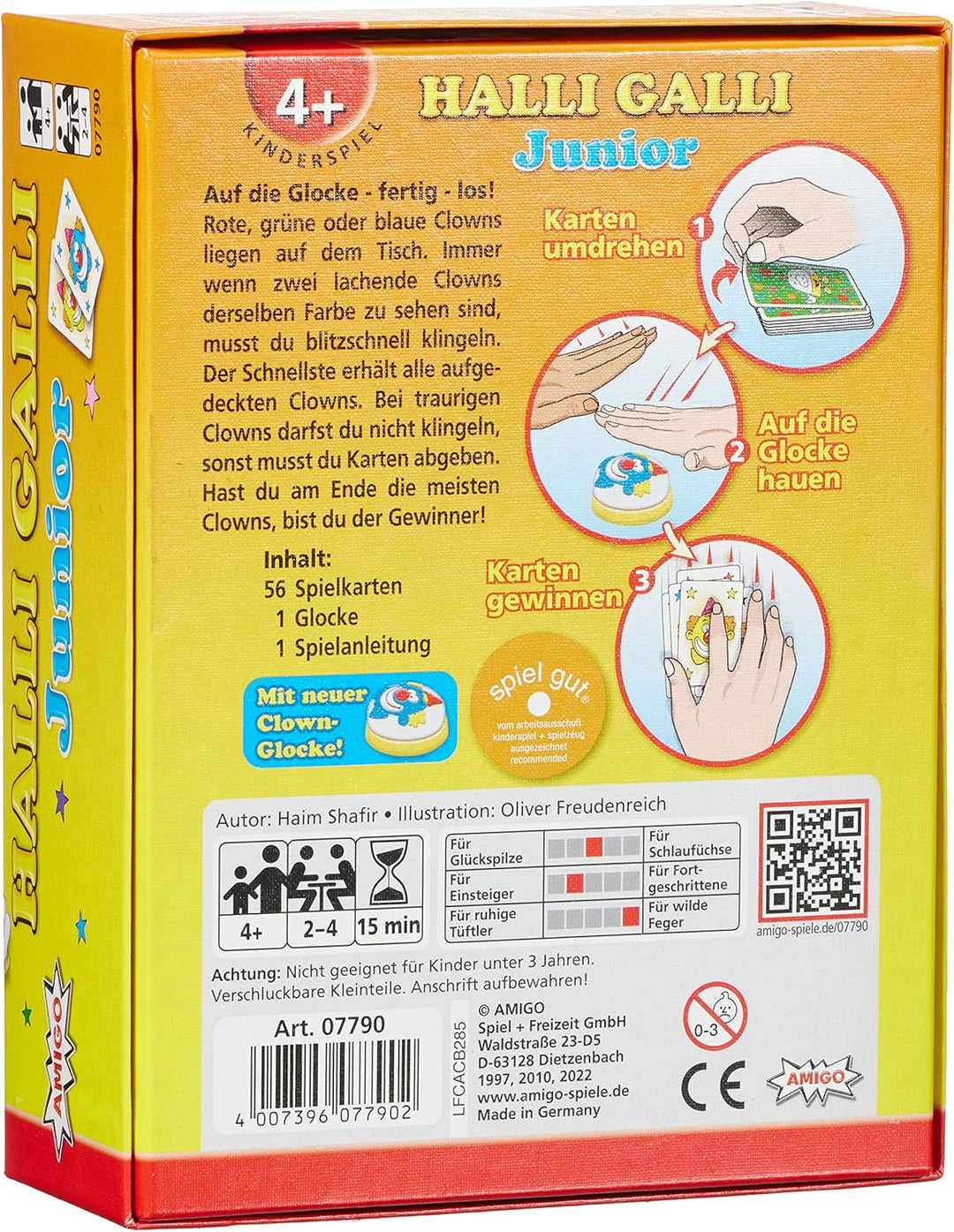 AMIGO - Speed Cups, Geschicklichkeitsspiel & Halli Galli Junior, Kartenspiel (2-4 Spieler, ab 6 Jahr