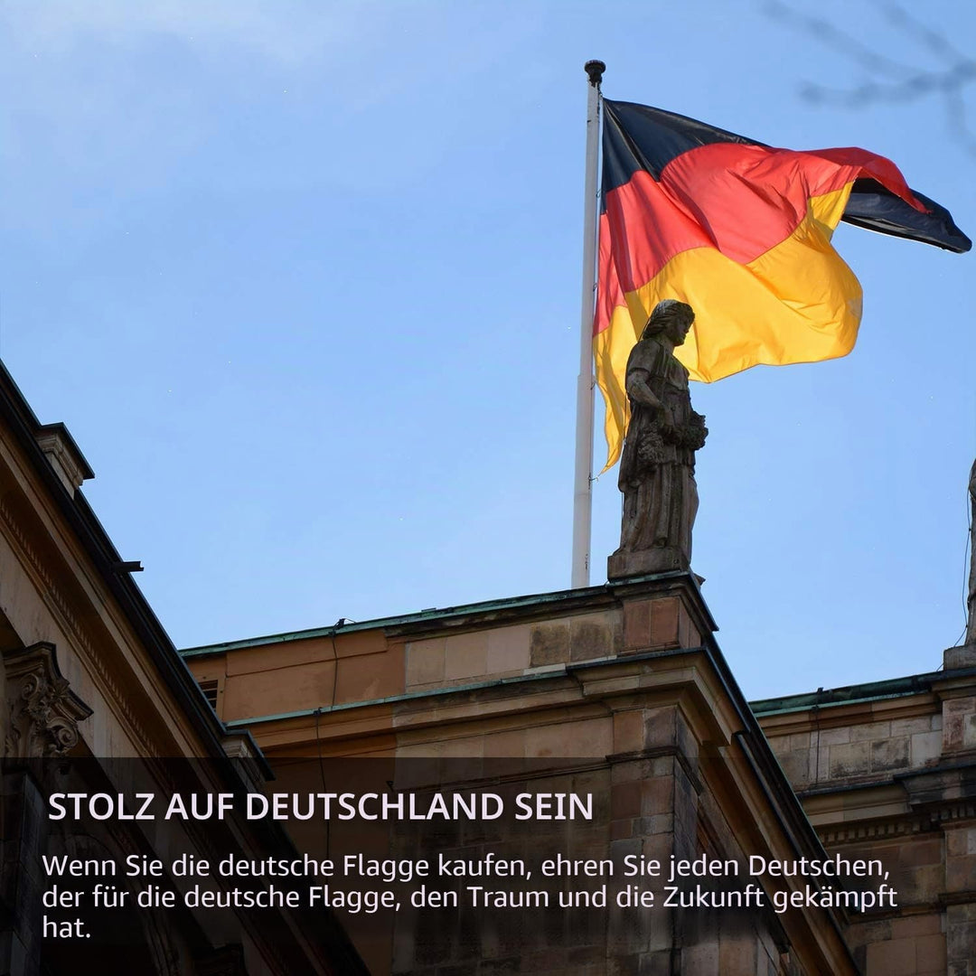 Deutschland-Flagge, 150 x 240 cm, deutsche Flagge mit lebendigen Farben und lichtbeständig, doppelte