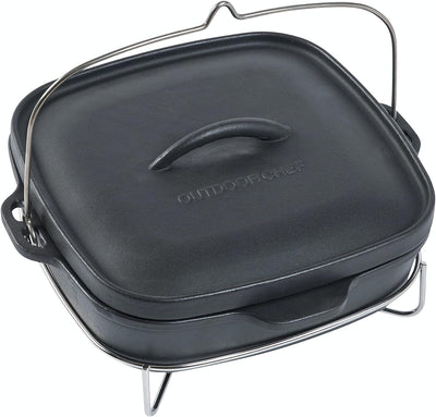 Outdoorchef System Line Suppentopf, Gusseisen, Schwarz, 34 x 36 x 17 cm