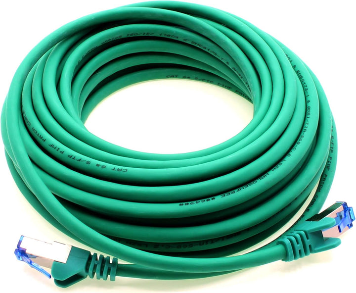 3m - CAT6a - Netzwerkkabel grün - 10 Stück CAT 6 A Patchkabel 10000 Mbit s SFTP PIMF 500 MHz kompati