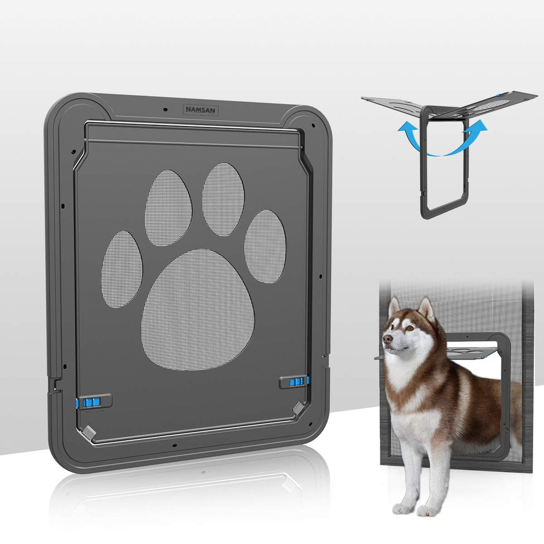 PETLESO Haustierklappe für Fliegengittertür Hundeklappe Katzenklappe Fliegengitter mit Magnetverschl