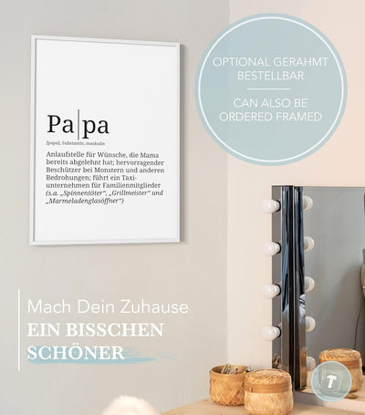 Papierschmiede® Definition: Papa, DIN A1 (59x84 cm), XXL Poster für Wohnzimmer, Schlafzimmer, Küche,