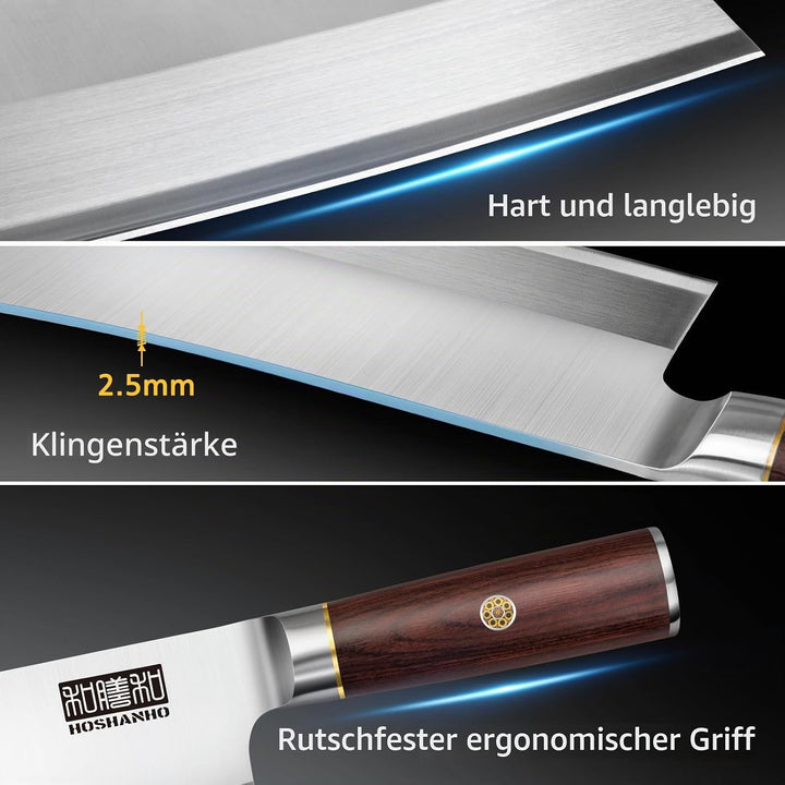 HOSHANHO Hackmesser zum Fleischschneiden, Hackmesser aus Pulverstahl und Kohlenstoffstahl, chinesisc