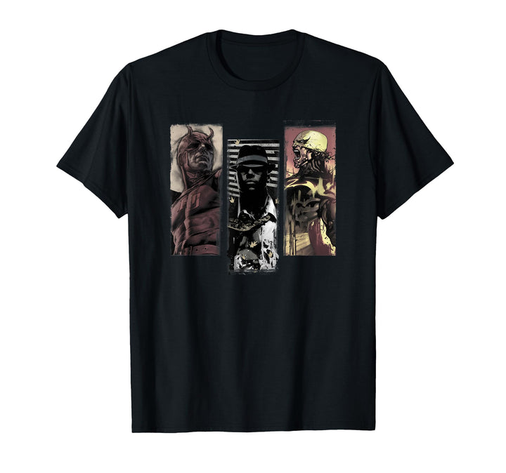 Women's Marvel Defenders Trio Luke Cage Iron Fist Daredevil T-Shirt Small Dark Heather