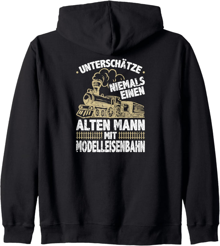 Unterschätze Niemals Alten Mann Mit Modelleisenbahn Kapuzenjacke