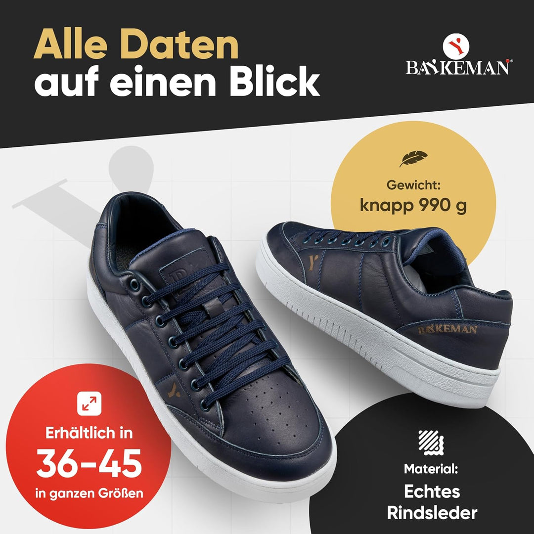 BAYKEMAN - Sneaker aus echtem Leder Unisex für Herren Damen Jungen Mädchen - sehr hochwertige, komfo