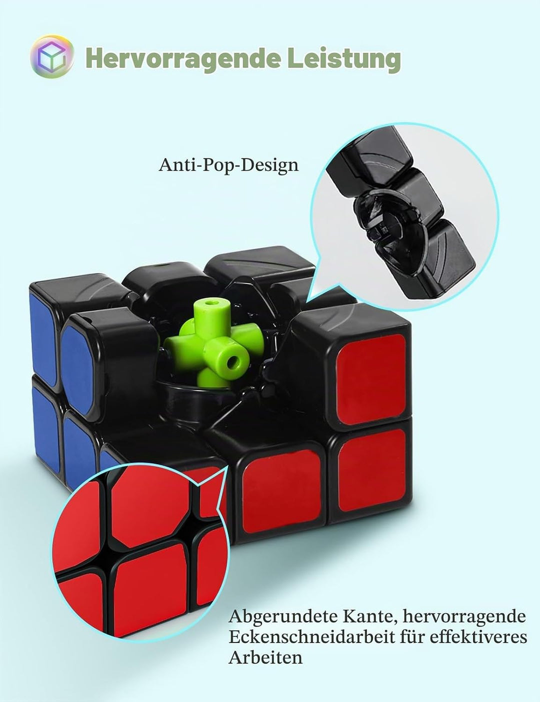 ROXENDA Zauberwürfel Set, Speed Cube Set mit 2x2 3x3 4x4 5x5 Zauberwürfel mit Geschenkbox, Geheimes
