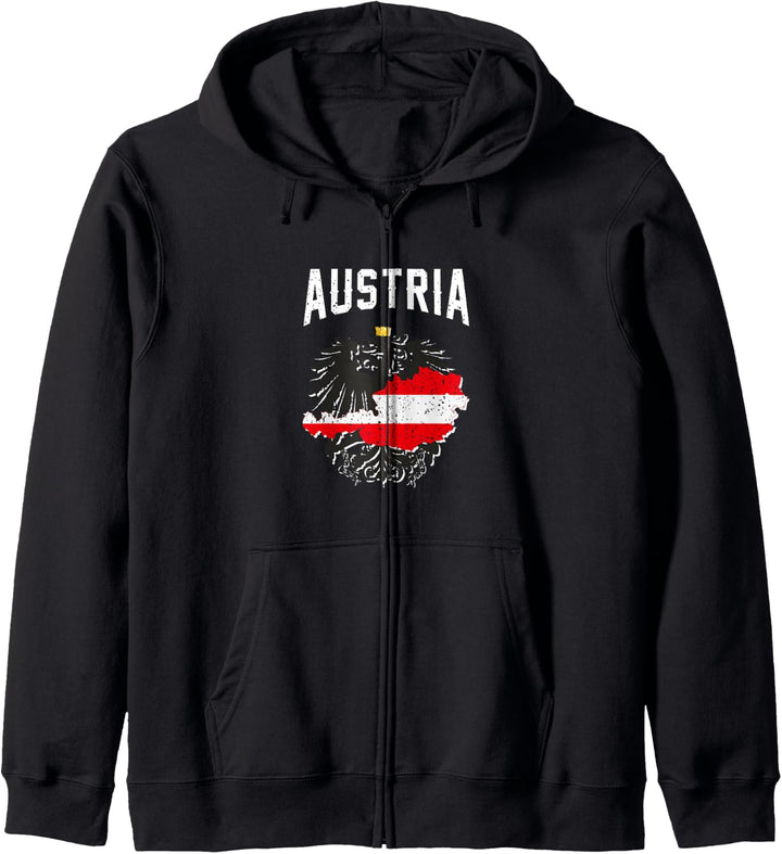 Vintage Österreich Wappen Österreichische Flagge Wien Souvenir Kapuzenjacke