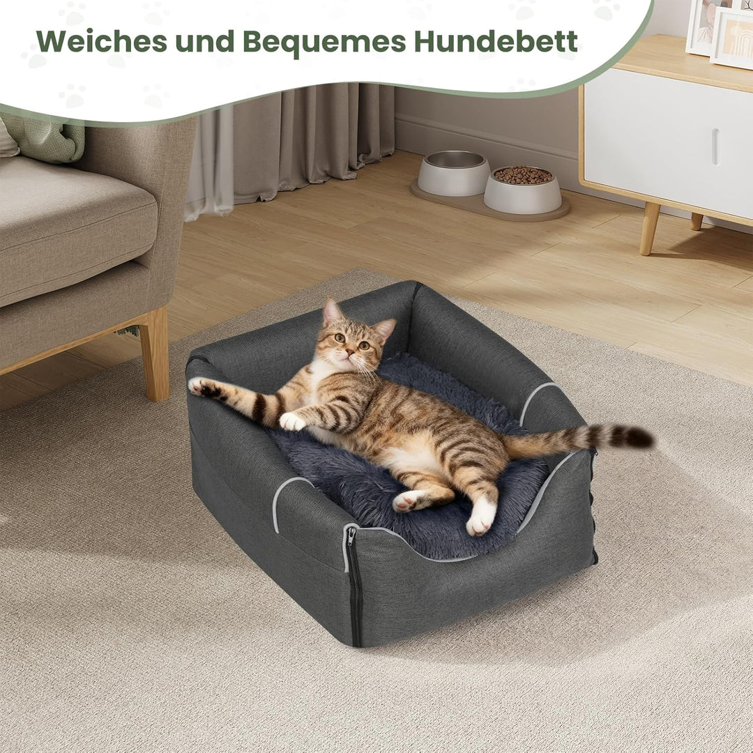 EUGAD Hundehöhle Kleine Hunde, 2-in-1 Hundehütte Indoor, Faltbar Warm Hundehütten,Hundekörbchen mit